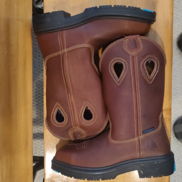 Steel Blue Heeler men's 8.5 cowboy style steel toed work boots 813945 brown - Picture 5 of 15